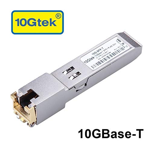Product Cover SFP+ to RJ45 Copper Module - 10GBase-T Transceiver for Cisco SFP-10G-T-S, Ubiquiti UF-RJ45-10G, Netgear, D-Link, Supermicro, TP-Link, Broadcom, Linksys, up to 30m