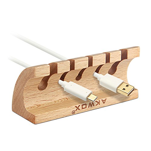 Product Cover Akwox Wooden Cable Organizer and Cord Management System