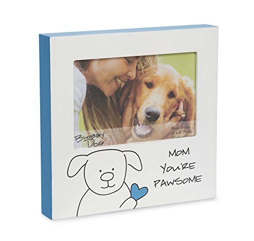 Product Cover Pavilion Gift Company Blobby Dog - Mom You're Pawesome Blue Self Standing 4x6 Picture Frame