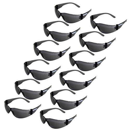 Product Cover JORESTECH Eyewear Protective Safety Glasses, Polycarbonate Impact Resistant Lens Pack of 12 (Smoke)