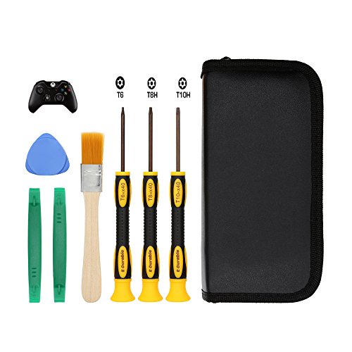 Product Cover E.Durable T8 T6 T10 Screwdriver Set for Xbox One Xbox 360 Controller and PS3 PS4, Safe Prying Tool and Cleaning Brush