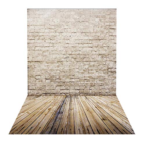 Product Cover HUAYI 5x7ft Brown Brick Wall Backdrop for Photography Background Wooden Floor Product Portrait Photo Studio Props D-9775