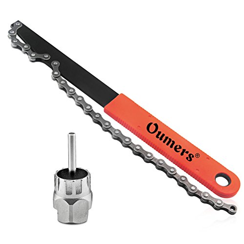 Product Cover Oumers Bike Chain Tools Kit, Cassette Removal Tool Sprocket Remover Kit/Chain Whip and Cassette/Rotor Lockring Removal Tool with Guide Pin