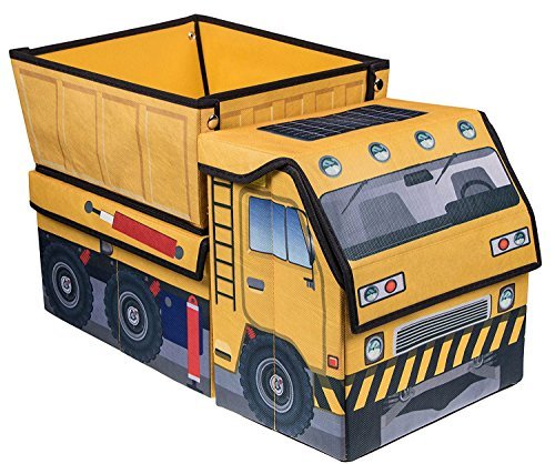 Product Cover Kids Collapsible Construction Dump Truck Collapsible Toy Storage Organizer - Yellow and Black