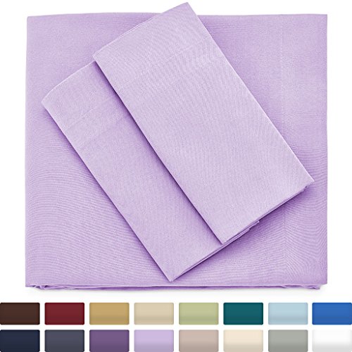 Product Cover Cosy House Collection Premium Bamboo Sheets - Deep Pocket Bed Sheet Set - Ultra Soft & Cool Bedding - Hypoallergenic Blend from Natural Bamboo Fiber - 4 Piece - Queen, Lavender