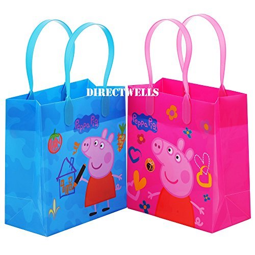 Product Cover Peppa Pig Party Favor Goody Tote Candy Bag Great Child Birthday Gift, 12 Piece