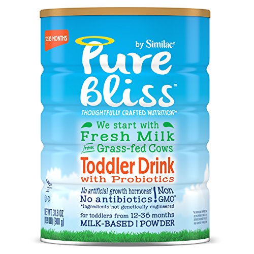 Product Cover Pure Bliss by Similac Toddler Drink with Probiotics, Starts with Fresh Milk from Grass-Fed Cows, Non-GMO Toddler Formula, 31.8 ounces