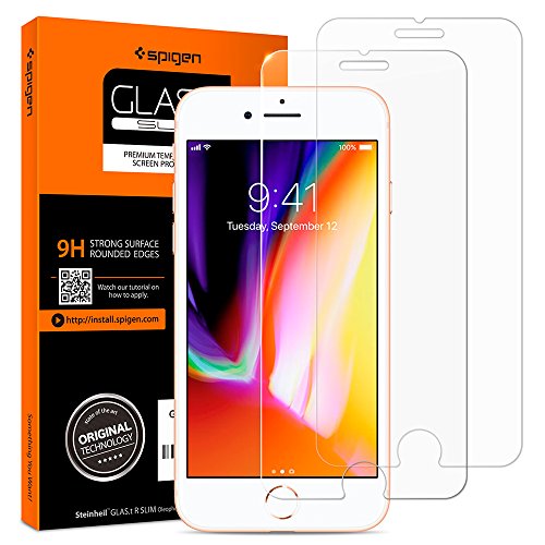 Product Cover Spigen Tempered Glass iPhone 7 Screen Protector [ Case Friendly ] [ 9H Hardness ] for iPhone 7 (2 Pack)