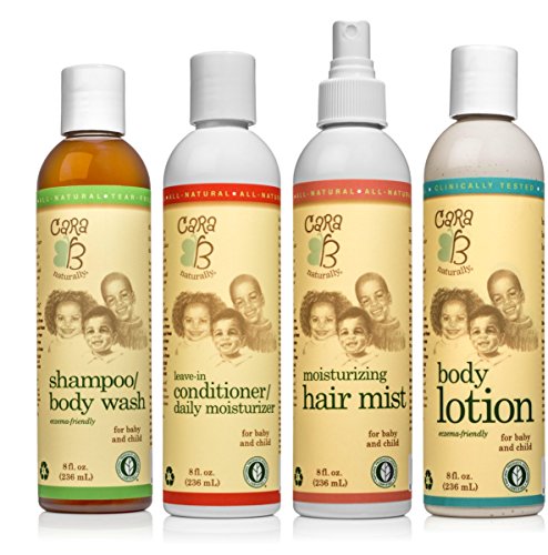 Product Cover CARA B Naturally Head to Toe Bundle - Shampoo/Body Wash, Leave-In Conditioner/Daily Moisturizer, Moisturizing Hair Mist and Body Lotion - 8 ounces each