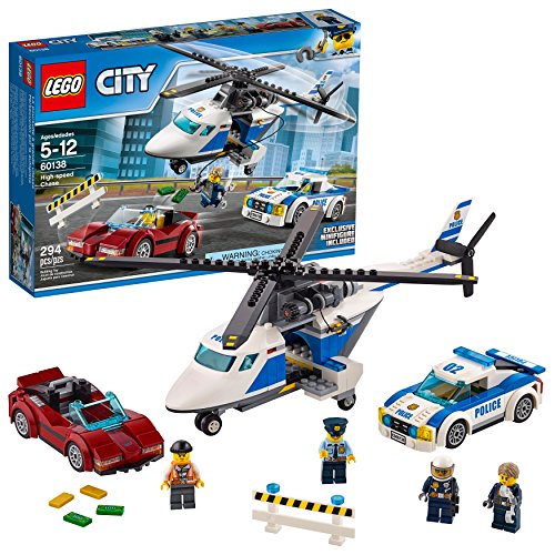 Product Cover LEGO City Police High-Speed Chase 60138 Building Toy with Cop Car, Police Helicopter, and Getaway Sports Car (294 pieces)