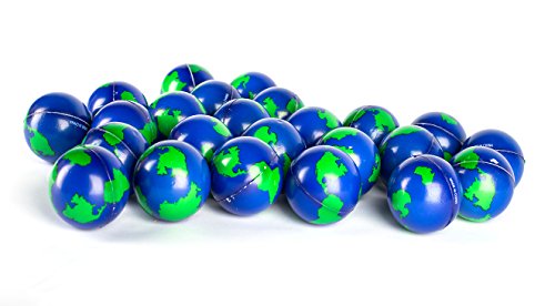 Product Cover Bulk Lot of 2 Dozen World Stress Balls Earth Stress Relief Toys Therapeutic Educational Balls 24 Globe Squeeze 2 