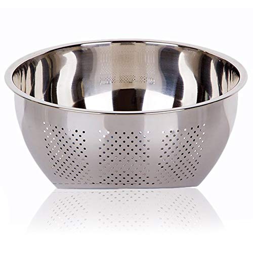 Product Cover Joyoldelf Stainless Steel Rice Washing Bowl, Versatile 3-In-1 Colander and Kitchen Strainer with Side Drainers for Rice, Vegetables & Fruit