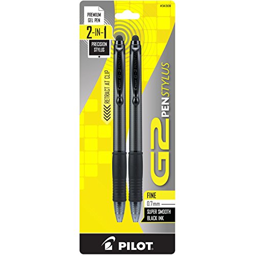 Product Cover PILOT G2 Pen Stylus Fine Black Ink with Gray Barrel 2-Pack (34309)