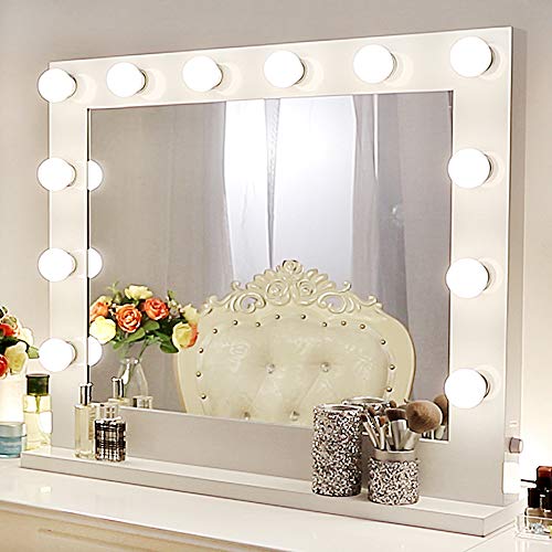 Product Cover Chende Vanity Mirror with Light Hollywood Makeup Mirror Wall Mounted Lighted Mirror + 14 Free LED Bulbs (31.5'' x 25.6'')