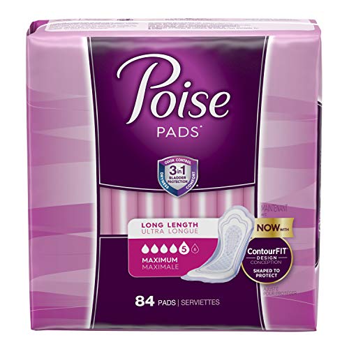 Product Cover Poise Incontinence pads, Maximum Absorbency, Long, 42 Count (Pack of 2)
