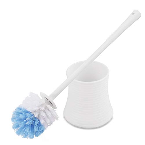 Product Cover Toilet Brush,Kinsky Strong Bristles Good Grips Hideaway Compact Long Brush and Enough Heavy Base for Bathroom Toilet