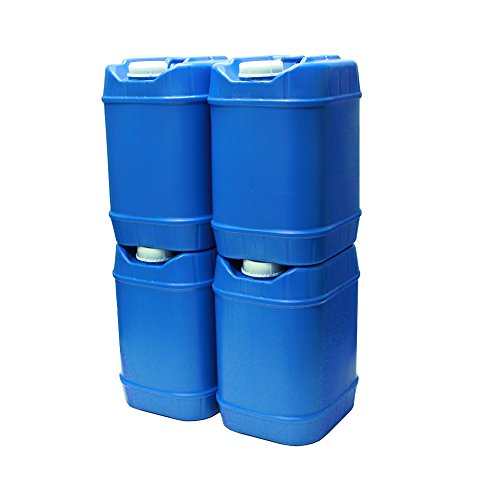 Product Cover 5-Gallon Stackable Water Containers (20 Total gallons), Emergency Water Storage Containers, BPA Free, high Density polyetholene ...