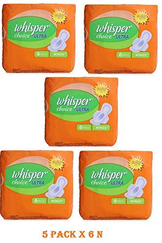 Product Cover 5 PACK X 6 N ( 30 PADS) WHISPER CHOICE ULTRA FOR WOMEN FLEXI ABSORB SYSTEM