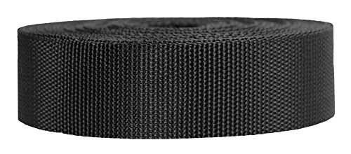 Product Cover Strapworks Heavyweight Polypropylene Webbing - Heavy Duty Poly Strapping for Outdoor DIY Gear Repair, 1.5 Inch x 10 Yards, Black
