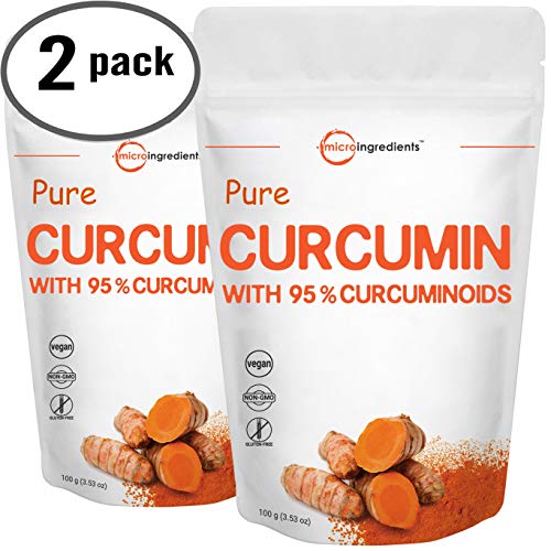 Product Cover Maximum Strength Pure Curcumin Powder, (Natural Turmeric Extract and Turmeric Supplements), Rich in Antioxidants for Joint Support, 100 Gram for 2 Pack, Non-GMO and Vegan Friendly