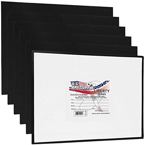 Product Cover US Art Supply 8 X 10 inch Black Professional Artist Quality Acid Free Canvas Panels 6-Pack (1 Full Case of 6 Single Canvas Panels)