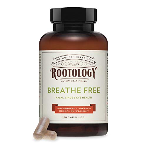 Product Cover Rootology Breathe Free - Natural Nasal & Sinus Relief - Fast-Acting, Non-Drowsy - 120 Capsules...