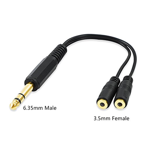 Product Cover Onvian 6.35mm Male to Dual 3.5mm Female 3 Pole TRS 1/4