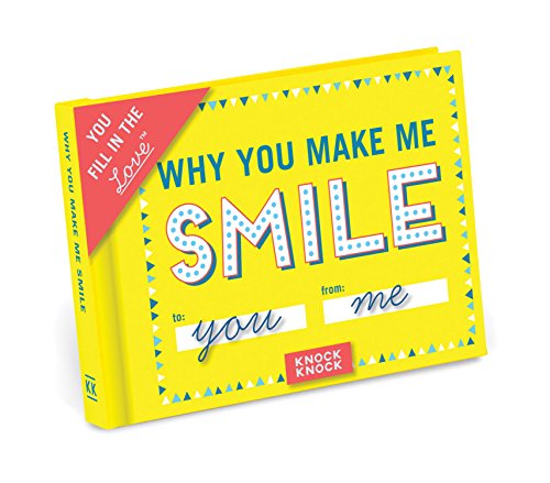 Product Cover Knock Knock Why You Make Me Smile Fill in the Love Book Fill-in-the-Blank Gift Journal, 4.5 x 3.25-inches