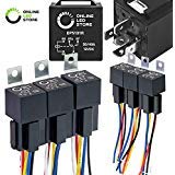 Product Cover ONLINE LED STORE 6 Pack - 12V DC 40/30 Amp 5-Pin SPDT Automotive Relay Harness Set (Bosch Style with Interlocking Harnesses)