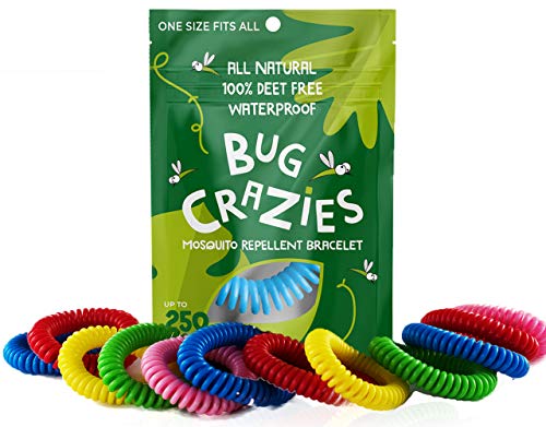 Product Cover Bug Crazies Mosquito Repellent Wristbands 12 pk-Waterproof Mosquito Repellent Wristbands, One Size Fit-All Mosquito Bracelets, Resealable Deet-Free Mosquito Repellent Bracelets for Adults and Children