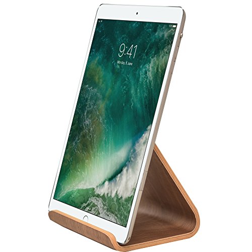 Product Cover SAMDI iPad Stand for Kitchen, Wood Tablet Desktop Stand Holder Dock for iPad Pro 9.7, 10.5, Air, Mini 2 3 4, Kindle (Black Wanlut)
