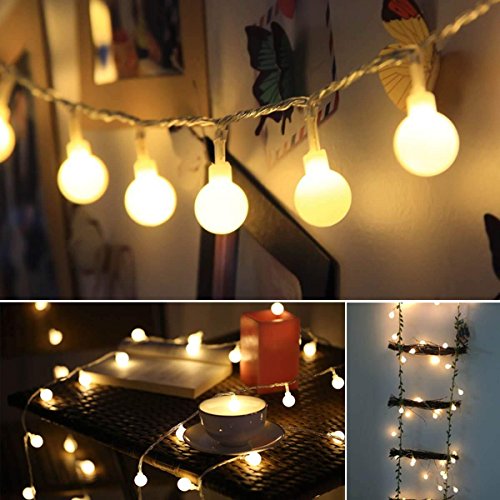 Product Cover ProGreen Battery Operated String Lights, 15ft 40 LED Christmas String Lights, 8 Lighting Modes with Timer, Waterproof Globe Fairy String Lights for Christmas Tree, Bedroom, Garden,Wedding Decorations