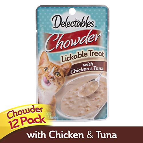 Product Cover Delectables Chowder Lickable Wet Cat Treats - Chicken & Tuna - 12 Pack