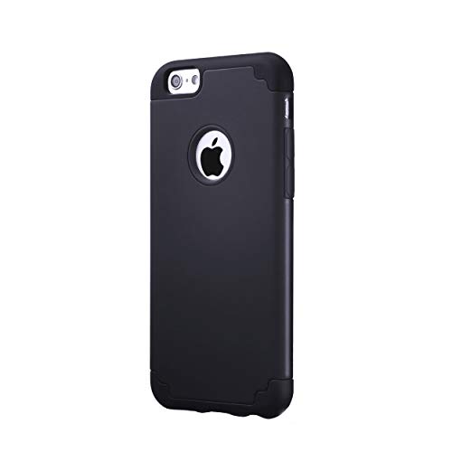 Product Cover AILUN Phone Case for iPhone 6s,iPhone 6,Soft Interior Silicone Bumper&Hard Shell Solid PC Back,Shock-Absorption&Skid-Proof,Anti-Scratch Hybrid Dual-Layer Slim Cover[Black]