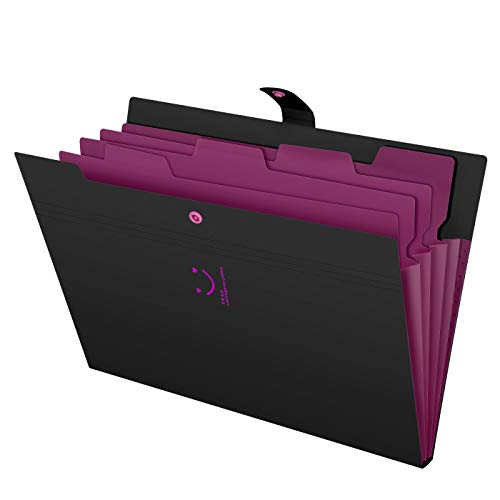 Product Cover Skydue Letter A4 Paper Expanding File Folder Pockets Accordion Document Organizer (Black)