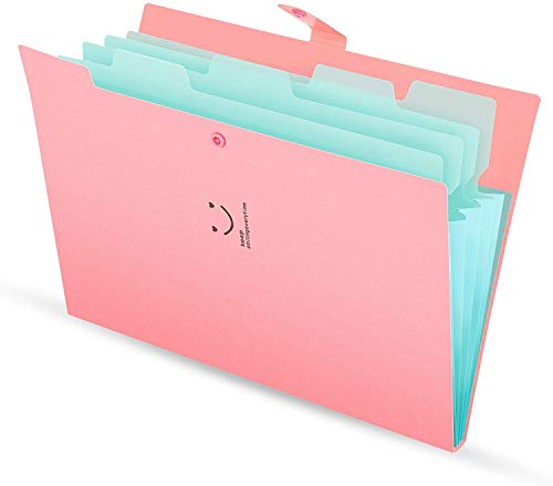 Product Cover Skydue Letter A4 Paper Expanding File Folder Pockets Accordion Document Organizer (Pink)