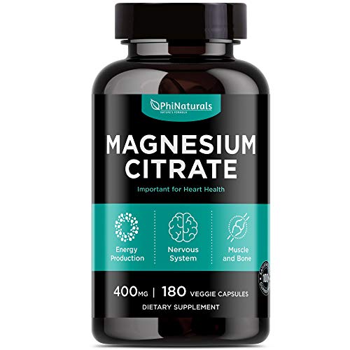 Product Cover Magnesium Citrate Powder Capsules 400mg - [180 Count] Pure Non-GMO Supplements - Natural Sleep Calm Relax - Made in the USA