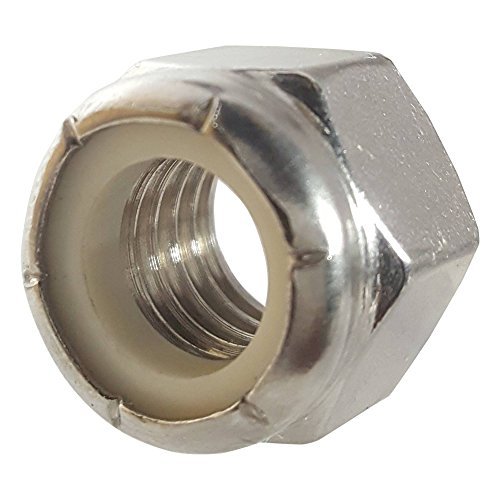 Product Cover 1/4-20 Nylon Insert Hex Lock Nuts, Stainless Steel 18-8, Plain Finish, Quantity 100 by Fastenere