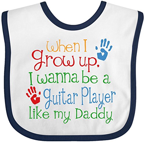 Product Cover Inktastic Guitar Player Like Daddy Baby Bib White/Navy