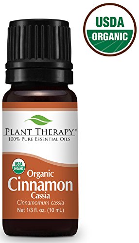 Product Cover Plant Therapy Cinnamon Cassia Organic Essential Oil 10 mL (1/3 oz) 100% Pure, Undiluted, Therapeutic Grade