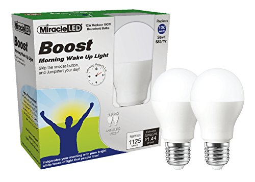 Product Cover Miracle LED Boost Morning Wake Up Light, Replaces 100 Watt Bulbs, Natural Energy Light, 2-Pack