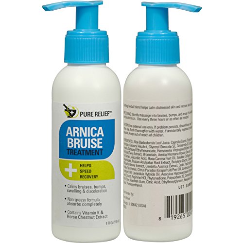 Product Cover Pure Relief Arnica Bruise Lotion. Rapid Relief for Bruising, Redness, and Discoloration. Powerful Bruise Lotion with Soothing Ingredients- Aloe Vera, Vitamin K, Collagen, and Gotu Kola. (4oz)