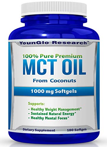Product Cover MCT Oil Capsules 100% from Coconuts - 1000 mg 180 Softgels - Keto Friendly - Great Pills for Energy and Weight Management (1 Pack)