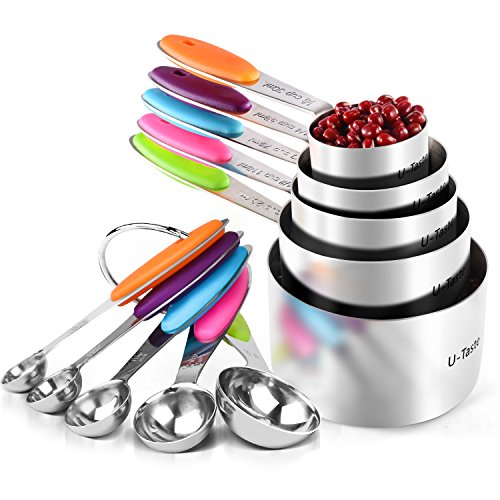 Product Cover U-Taste 10 Piece Measuring Cups and Spoons Set in 18/8 Stainless Steel