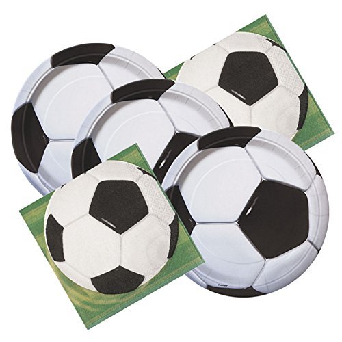 Product Cover Soccer Ball Themed Birthday Party Plates & Napkins Serves 16