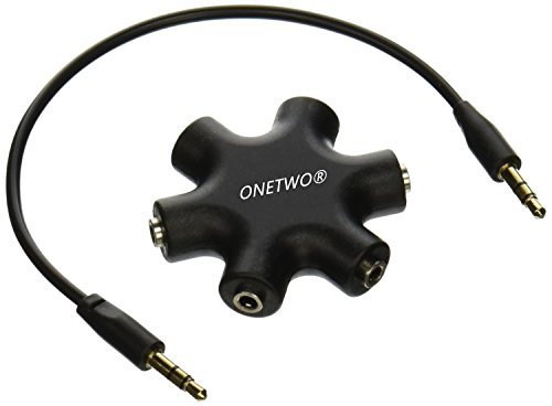 Product Cover OneTwoHeadphone Splitter,3.5mm Headphone Earphone Audio Splitter 1 Male to 2 3 4 5 Female Cable（black）