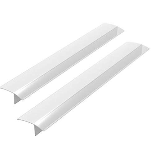 Product Cover 2 Pack Standard 25 Inch Kitchen Stove Gap Filler Cover - Premium Silicone Spill Guard for Stovetop, Counter, Oven, Washer, Dryer, Washing Machine and More, Translucent White, by ITEMporia