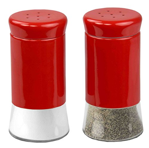 Product Cover Home Basics Essence Collection Salt and Pepper Shaker Set, Red