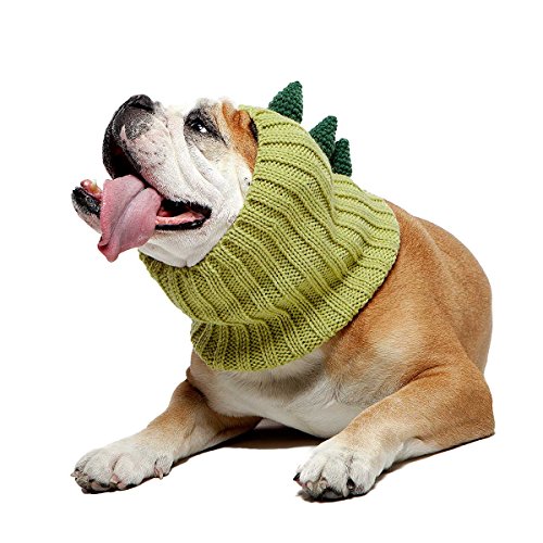 Product Cover Zoo Snoods Dinosaur Dog Costume - Neck and Ear Warmer Headband for Pets (Large)