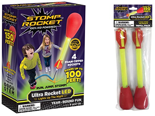 Product Cover Stomp Rocket Ultra Rocket LED with Ultra Rocket LED Refill Pack, 6 Rockets [Packaging May Vary]